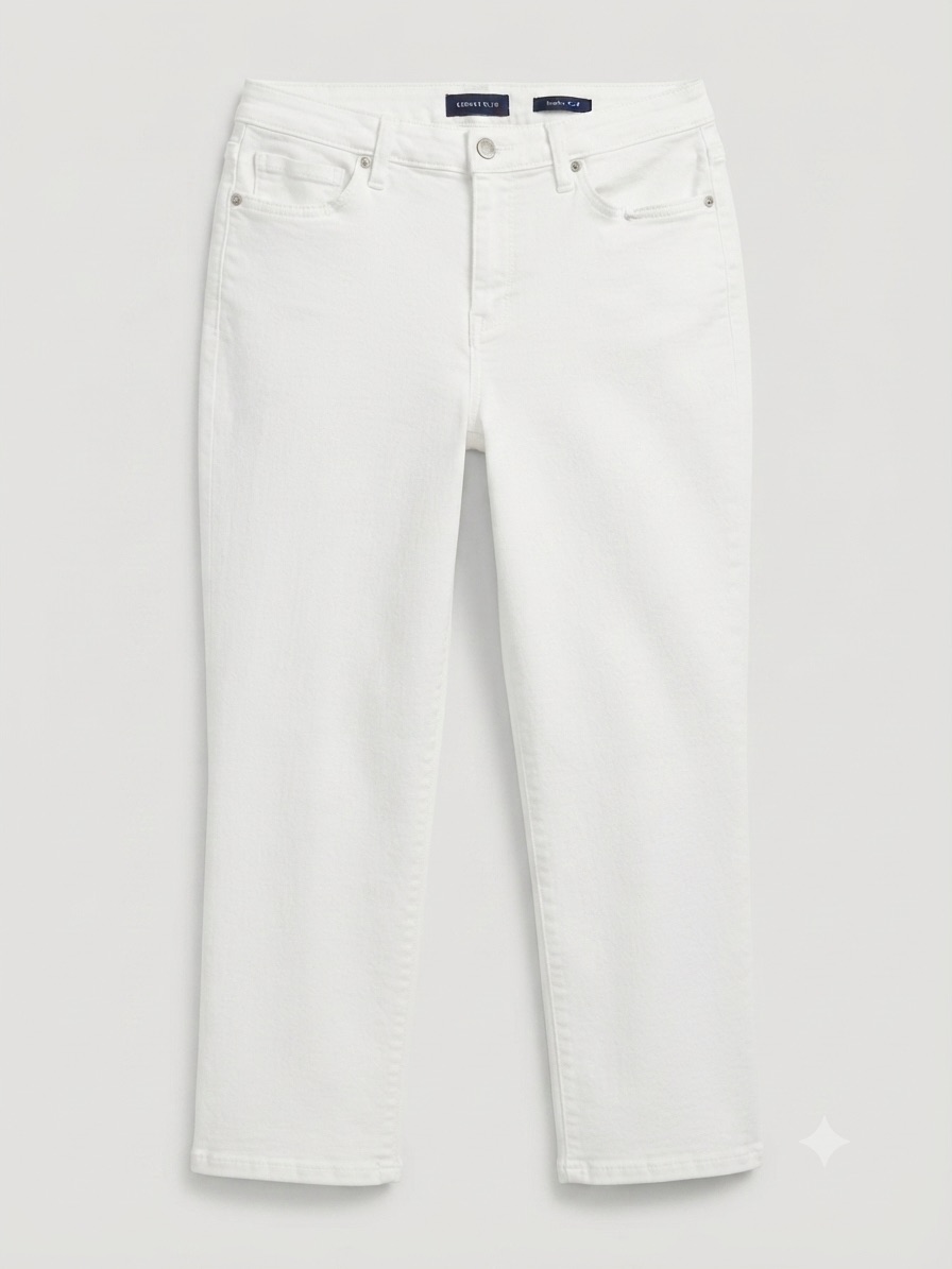 Charter Club Bristol Capri Pants Women's Size 6 White Denim Stretch Summer Casua